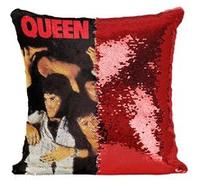 Fabulous Coussin avec Housse Sequin - Paillettes Rouge Queen Freddie Mercury Sheer Hear Attack [40 x 40 cm] Rouge G