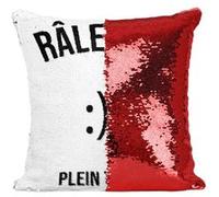 Fabulous Coussin avec Housse Sequin - Paillettes Rouge Raleuse A Plein Temps Humour Drole Sourire [40 x 40 cm] Rouge G