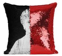 Fabulous Coussin avec Housse Sequin - Paillettes Rouge Reine Elizabeth Jeune Angleterre [40 x 40 cm] Rouge G