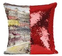 Fabulous Coussin avec Housse Sequin - Paillettes Rouge Rome Circus Maximus Alan Sorrell Empire Romain [40 x 40 cm] Rouge G