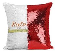 Fabulous Coussin avec Housse Sequin - Paillettes Rouge Satriales Meat Market The Sopranos [40 x 40 cm] Rouge G