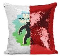 Fabulous Coussin avec Housse Sequin - Paillettes Rouge Space Invaders Alien [40 x 40 cm] Rouge G