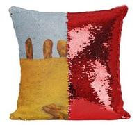 Fabulous Coussin avec Housse Sequin - Paillettes Rouge STT Tryptich Angel Jove [40 x 40 cm] Rouge G
