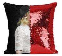 Fabulous Coussin avec Housse Sequin - Paillettes Rouge Taylor Swift Spectacle Chapeau [40 x 40 cm] Rouge G