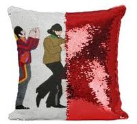 Fabulous Coussin avec Housse Sequin - Paillettes Rouge The Beatles Yellow Submarine Dessin [40 x 40 cm] Rouge G