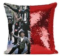 Fabulous Coussin avec Housse Sequin - Paillettes Rouge The Doors Jim Morrison Strange Days [40 x 40 cm] Rouge G