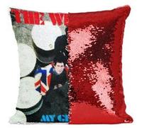 Fabulous Coussin avec Housse Sequin - Paillettes Rouge The Who My generation [40 x 40 cm] Rouge G