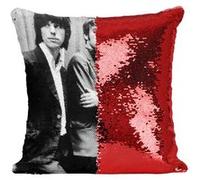 Fabulous Coussin avec Housse Sequin - Paillettes Rouge The Yardbirds Eric Clapton Jimmy Page 70's [40 x 40 cm] Rouge G