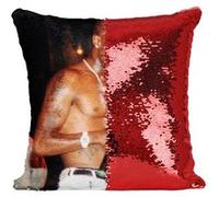 Fabulous Coussin avec Housse Sequin - Paillettes Rouge Tupac Shakur Live Concert [40 x 40 cm] Rouge G