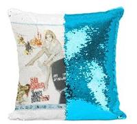 Fabulous Coussin avec Housse Sequin - Paillettes Turquoise 007 James Bond From Russia With Love [40 x 40 cm] Turquoise G