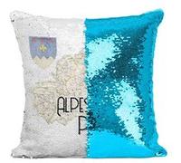 Fabulous Coussin avec Housse Sequin - Paillettes Turquoise Alpes de Haute Provence carte ancienne [40 x 40 cm] Turquoise G