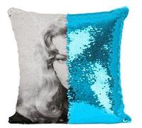 Fabulous Coussin avec Housse Sequin - Paillettes Turquoise Anita Ekberg Actrice [40 x 40 cm] Turquoise G