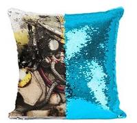 Fabulous Coussin avec Housse Sequin - Paillettes Turquoise Apex Legends Bloodhound Corbeau [40 x 40 cm] Turquoise G