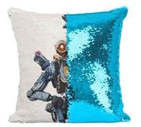 Fabulous Coussin avec Housse Sequin - Paillettes Turquoise Apex Legends Pathfinder Robot [40 x 40 cm] Turquoise G