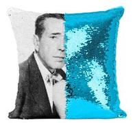 Fabulous Coussin avec Housse Sequin - Paillettes Turquoise Audrey Hepburn Actrice 7 [40 x 40 cm] Turquoise G