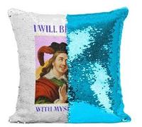 Fabulous Coussin avec Housse Sequin - Paillettes Turquoise Be Gentle with Myself Today [40 x 40 cm] Turquoise G