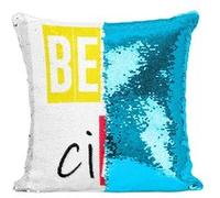 Fabulous Coussin avec Housse Sequin - Paillettes Turquoise Bella Ciao Casa Del Papel Chanson [40 x 40 cm] Turquoise G
