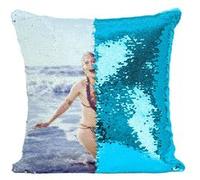Fabulous Coussin avec Housse Sequin - Paillettes Turquoise Carrie Fisher Bikini Plage Star Wars [40 x 40 cm] Turquoise G