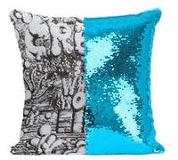 Fabulous Coussin avec Housse Sequin - Paillettes Turquoise Cream Eric Clapton Wheels Of Fire [40 x 40 cm] Turquoise G