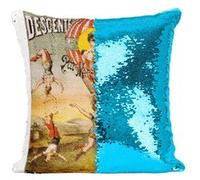 Fabulous Coussin avec Housse Sequin - Paillettes Turquoise Descente d'Absalon par Miss Stena Poster Spectacle [40 x 40 cm] Turquoise G