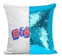 Fabulous Coussin avec Housse Sequin - Paillettes Turquoise Dig Dug 1982 [40 x 40 cm] Turquoise G