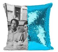 Fabulous Coussin avec Housse Sequin - Paillettes Turquoise Digable Planets Diner [40 x 40 cm] Turquoise G