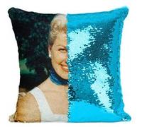 Fabulous Coussin avec Housse Sequin - Paillettes Turquoise Doris Day Actrice 4 [40 x 40 cm] Turquoise G