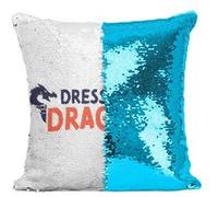 Fabulous Coussin avec Housse Sequin - Paillettes Turquoise Dresseur de Dragons [40 x 40 cm] Turquoise G