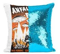 Fabulous Coussin avec Housse Sequin - Paillettes Turquoise Earth vs the Flying Saucers Cinéma Vintage 2 [40 x 40 cm] Turquoise G