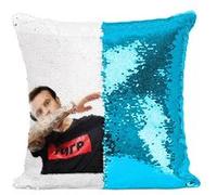 Fabulous Coussin avec Housse Sequin - Paillettes Turquoise Emmanuel Macron Dab [40 x 40 cm] Turquoise G