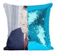 Fabulous Coussin avec Housse Sequin - Paillettes Turquoise Fernandel Acteur Francais [40 x 40 cm] Turquoise G