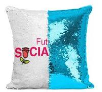 Fabulous Coussin avec Housse Sequin - Paillettes Turquoise Future Socialiste [40 x 40 cm] Turquoise G