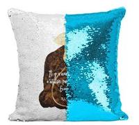 Fabulous Coussin avec Housse Sequin - Paillettes Turquoise Il y a Une Voix Qui N'utilise Pas Les Mots Rumi [40 x 40 cm] Turquoise G