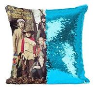 Fabulous Coussin avec Housse Sequin - Paillettes Turquoise Incredible String Band Album Vintage [40 x 40 cm] Turquoise G