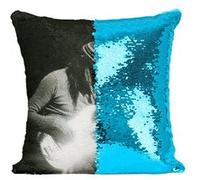 Fabulous Coussin avec Housse Sequin - Paillettes Turquoise Jaco Pastorius Basse Jazz [40 x 40 cm] Turquoise G