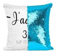 Fabulous Coussin avec Housse Sequin - Paillettes Turquoise J'Adore 35 Ille Et Vilaine Departement Rennes [40 x 40 cm] Turquoise G