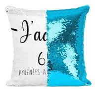Fabulous Coussin avec Housse Sequin - Paillettes Turquoise J'Adore 84 Pyrenees Atlantiques Departement Pau [40 x 40 cm] Turquoise G