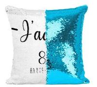Fabulous Coussin avec Housse Sequin - Paillettes Turquoise J'Adore 87 Haute Vienne Departement Limoges [40 x 40 cm] Turquoise G