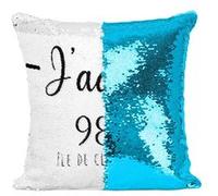 Fabulous Coussin avec Housse Sequin - Paillettes Turquoise J'Adore 989 Ile De Clipperton Region [40 x 40 cm] Turquoise G