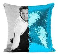 Fabulous Coussin avec Housse Sequin - Paillettes Turquoise James Stewart Acteur 1 [40 x 40 cm] Turquoise G