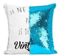 Fabulous Coussin avec Housse Sequin - Paillettes Turquoise Je Ne Vieillis Pas Je Deviens Vintage [40 x 40 cm] Turquoise G
