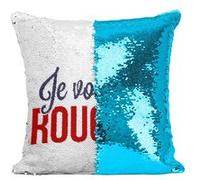 Fabulous Coussin avec Housse Sequin - Paillettes Turquoise Je Vois Rouge [40 x 40 cm] Turquoise G