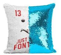 Fabulous Coussin avec Housse Sequin - Paillettes Turquoise Just Fontaine [40 x 40 cm] Turquoise G