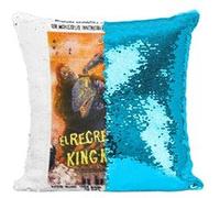 Fabulous Coussin avec Housse Sequin - Paillettes Turquoise King Kong Escapes Cinéma Vintage [40 x 40 cm] Turquoise G