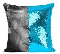 Fabulous Coussin avec Housse Sequin - Paillettes Turquoise Leonard Bernstein Compositeur Chef d'Orchestre [40 x 40 cm] Turquoise G