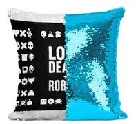 Fabulous Coussin avec Housse Sequin - Paillettes Turquoise Love Death Robots David Fincher [40 x 40 cm] Turquoise G