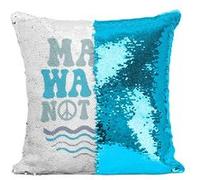 Fabulous Coussin avec Housse Sequin - Paillettes Turquoise Make Waves Not War [40 x 40 cm] Turquoise G