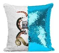 Fabulous Coussin avec Housse Sequin - Paillettes Turquoise Médusa Cassette [40 x 40 cm] Turquoise G