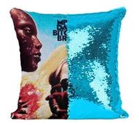 Fabulous Coussin avec Housse Sequin - Paillettes Turquoise Miles Davis Bitches Brew [40 x 40 cm] Turquoise G