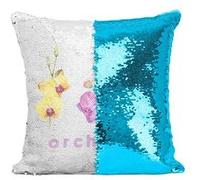 Fabulous Coussin avec Housse Sequin - Paillettes Turquoise Orchidée Chic [40 x 40 cm] Turquoise G